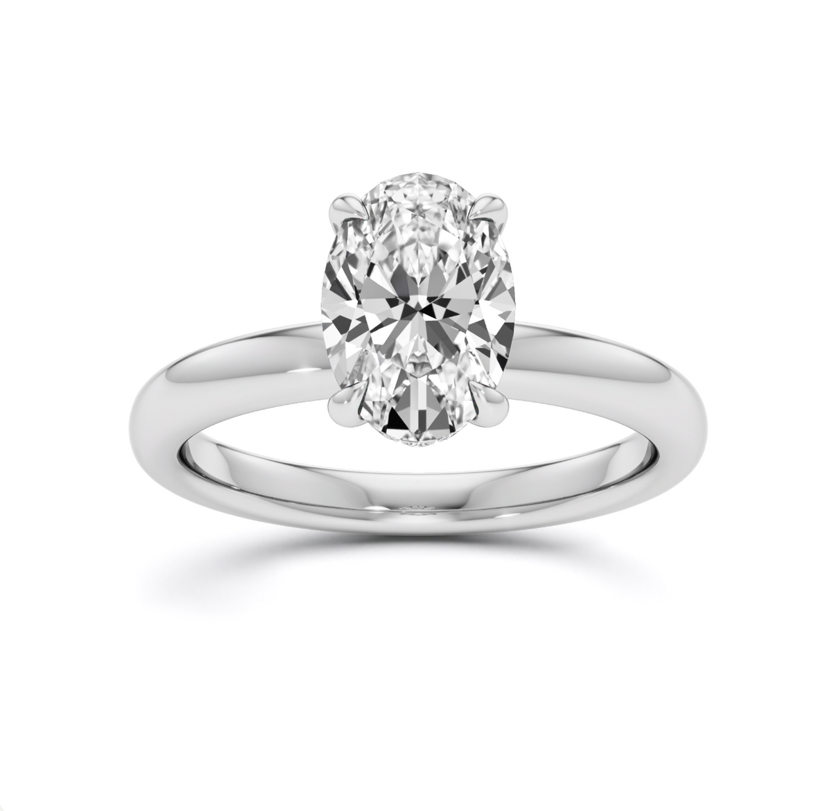 Lab Grown Oval Cut Diamond in 18ct Gold