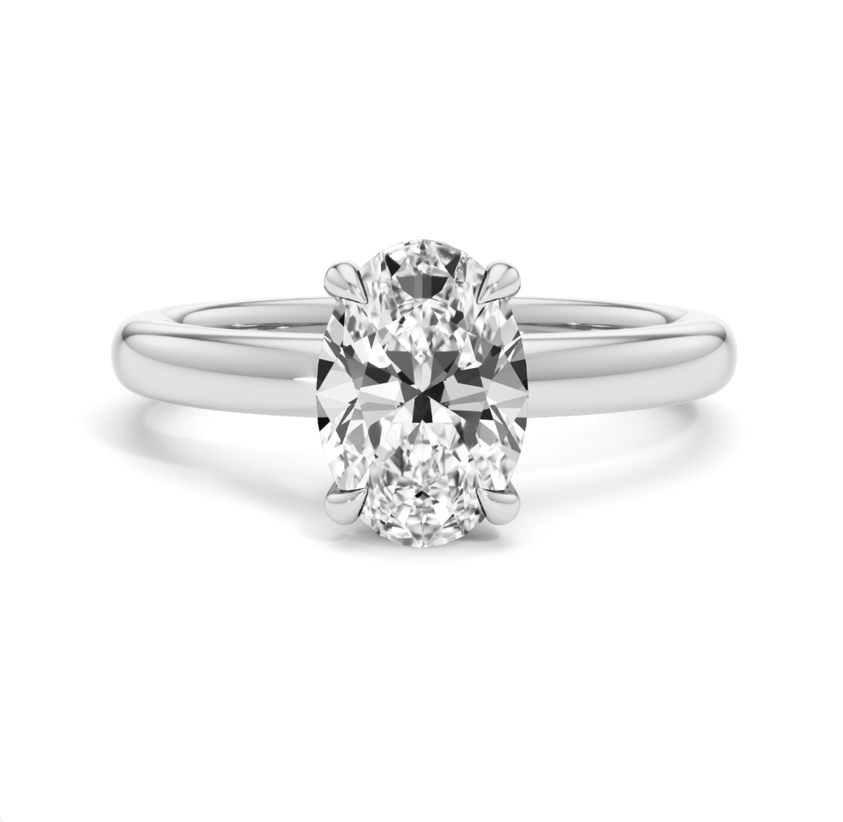 Lab Grown Oval Cut Diamond in 18ct Gold