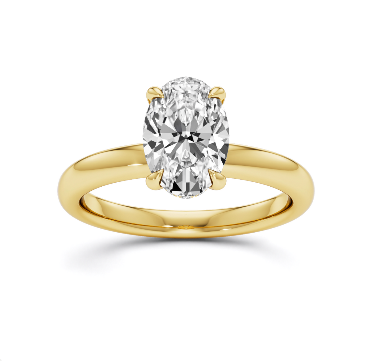 Lab Grown Oval Cut Diamond in 18ct Gold