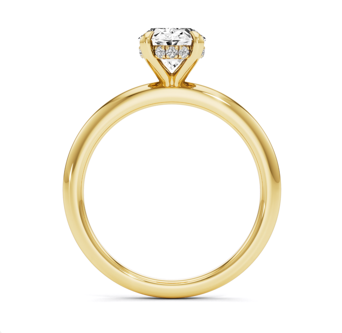 Lab Grown Oval Cut Diamond in 18ct Gold