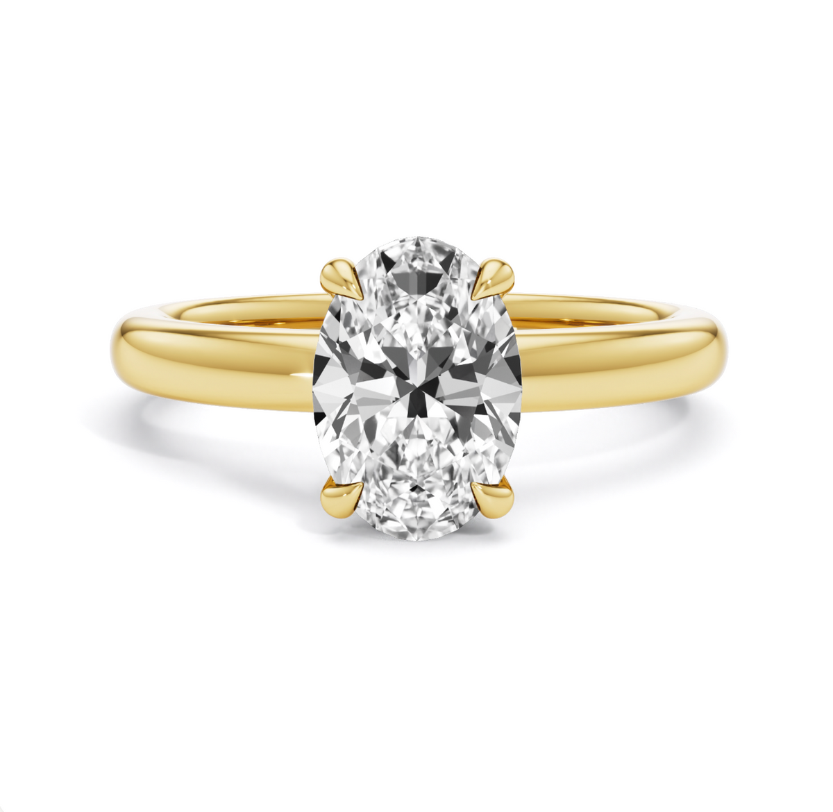 Lab Grown Oval Cut Diamond in 18ct Gold