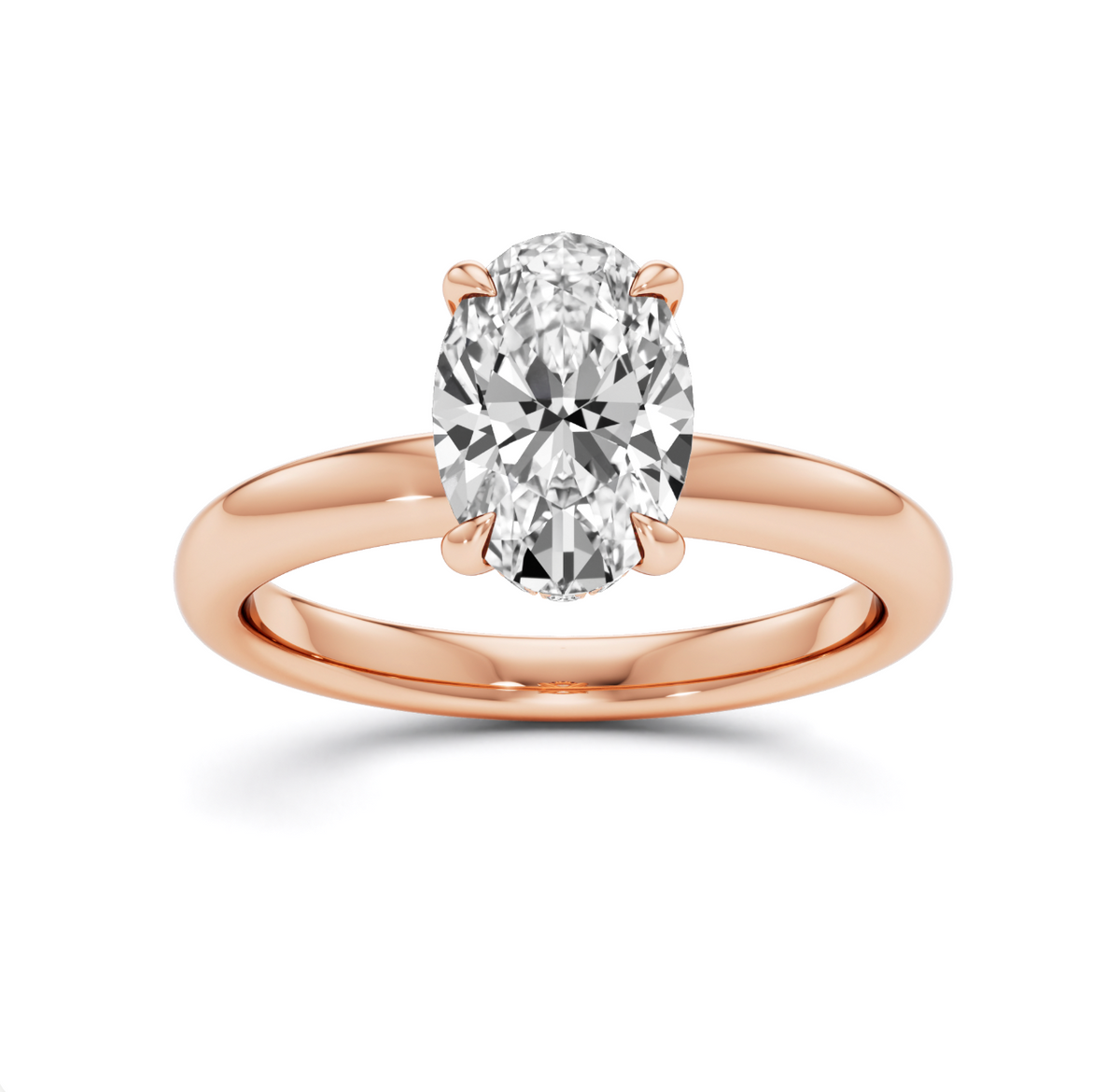Lab Grown Oval Cut Diamond in 18ct Gold