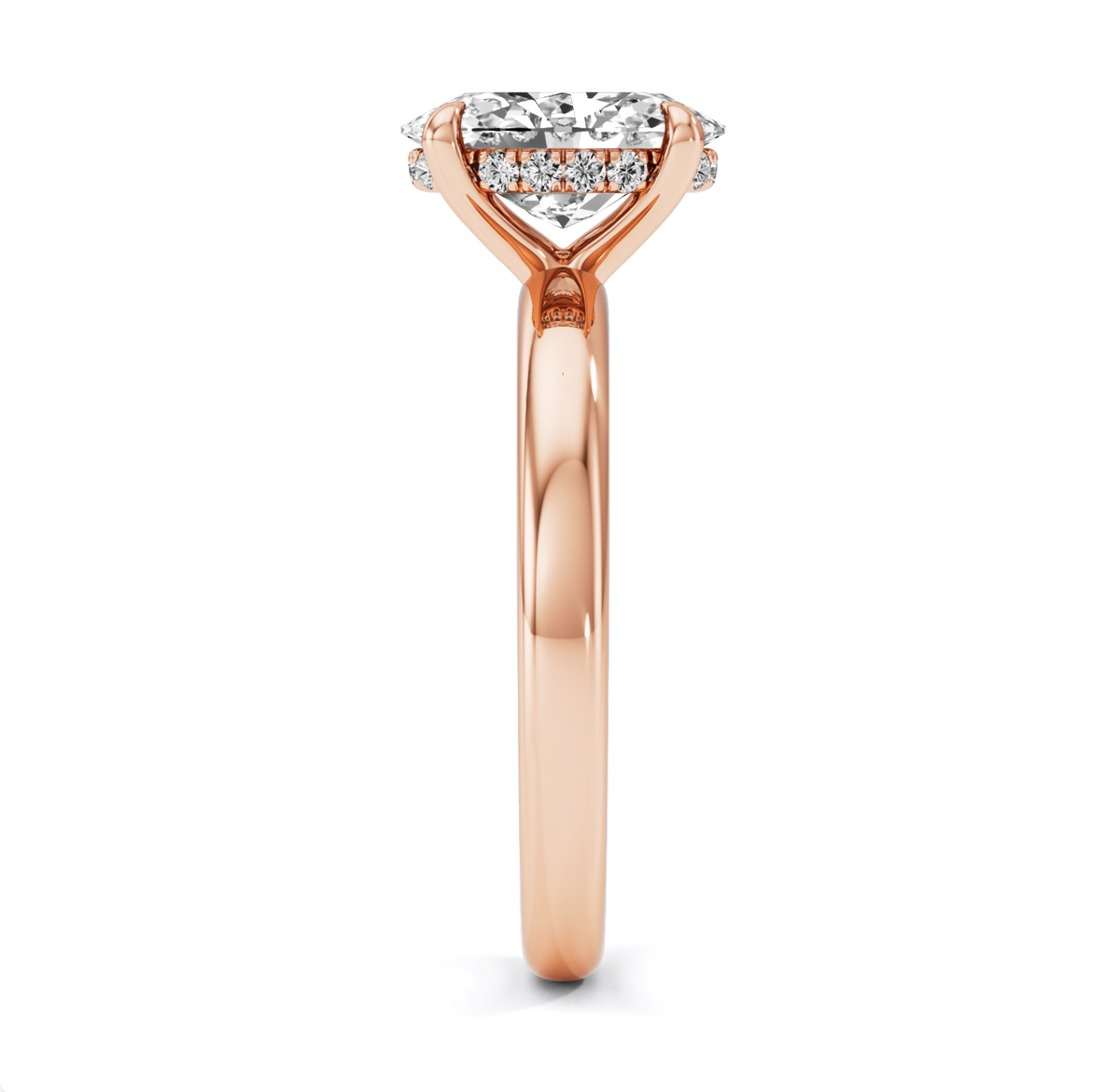 Lab Grown Oval Cut Diamond in 18ct Gold