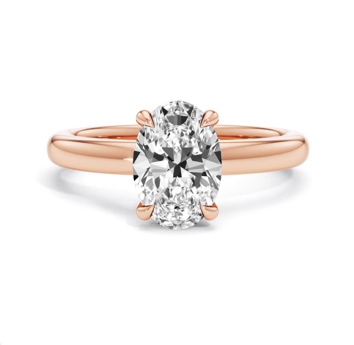 Lab Grown Oval Cut Diamond in 18ct Gold