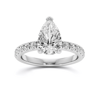Lab Grown Pear Shaped Diamond with French Pave Ring