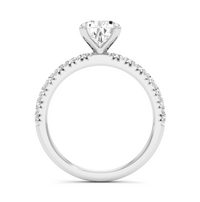 Lab Grown Pear Shaped Diamond with French Pave Ring