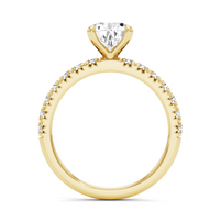 Lab Grown Pear Shaped Diamond with French Pave Ring