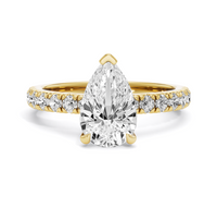 Lab Grown Pear Shaped Diamond with French Pave Ring