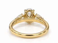 Oval Lab-Grown diamond with Pear shape on shoulders