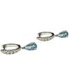 Aquamarine and Diamond Huggies Drop Earrings in Platinum