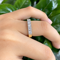 Lab- grown Diamond Wedding Band in 18K Yellow Gold and Platinum