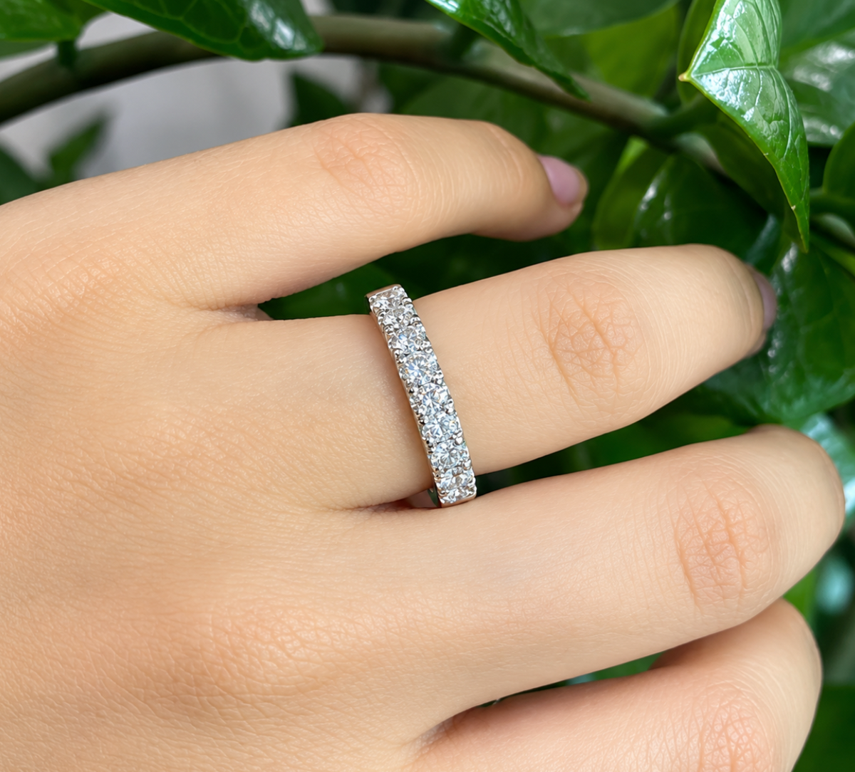 Lab- grown Diamond Wedding Band in 18K Yellow Gold and Platinum