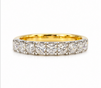 Lab- grown Diamond Wedding Band in 18K Yellow Gold and Platinum