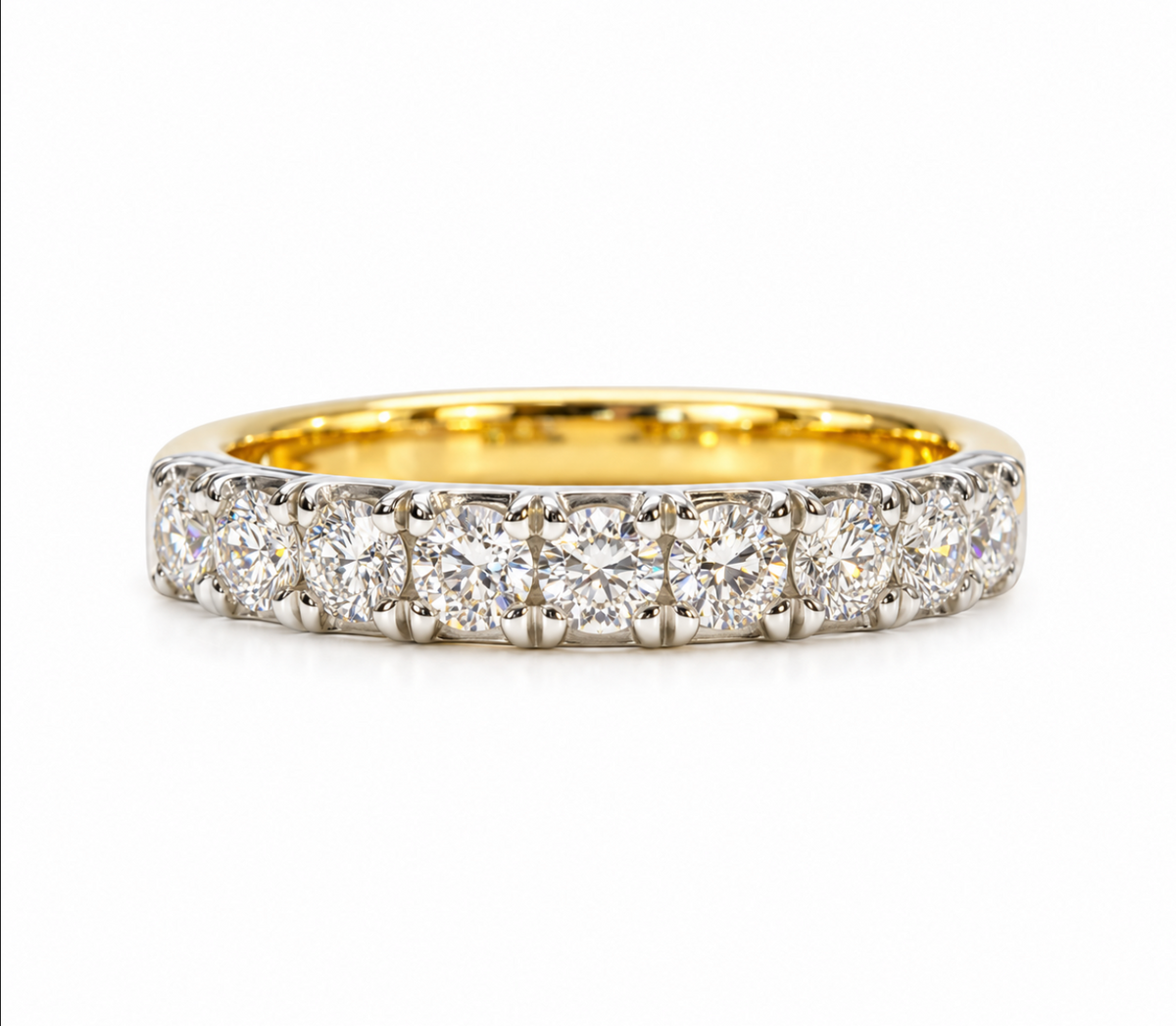 Lab- grown Diamond Wedding Band in 18K Yellow Gold and Platinum