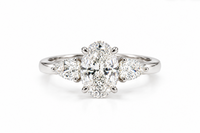 Oval Lab-Grown diamond with Pear shape on shoulders