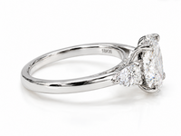 Oval Lab-Grown diamond with Pear shape on shoulders