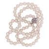 Silver Flower Clasp Fresh Water Pearl Necklace