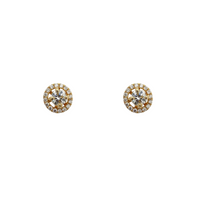 Diamond Stud and Jacket Interchangable Earrings in 18K Yellow Gold