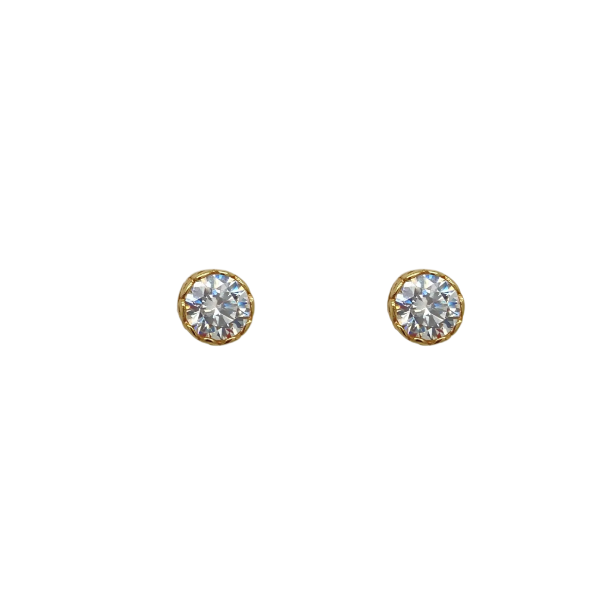 Cubic Zirconia Stud Earrings in 9K Yellow Gold