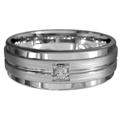 Diamond Pattern Wedding Band