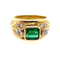 1.90ct Emerald Diamond Yellow Gold Ring