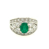 Emerald Diamond Platinum Ring