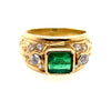 Emerald Diamond Yellow Gold Ring