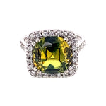 Australian Parti Sapphire Diamond Halo Ring