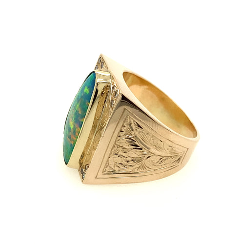 Opal Diamond Gent Ring