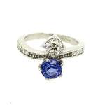 Toi et Moi Tanzanite Diamond Platinum Ring