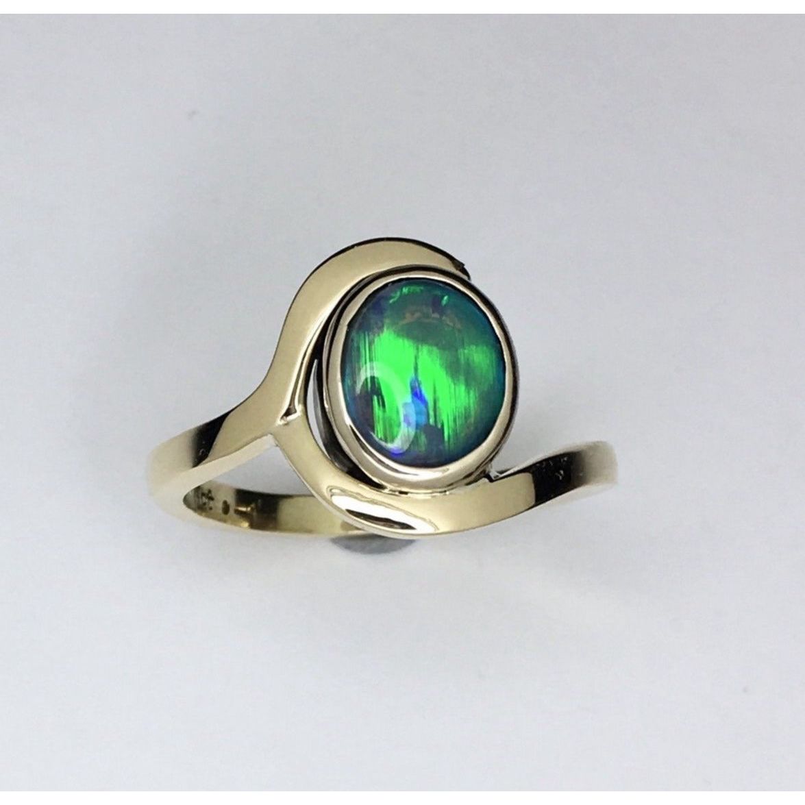 Crystal Black Opal Ring