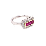Rubies Diamond Vintage Cluster Ring