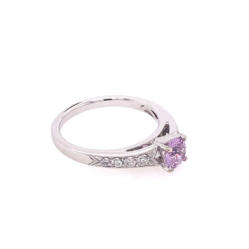 Purple Pink Sapphire Diamond Ring